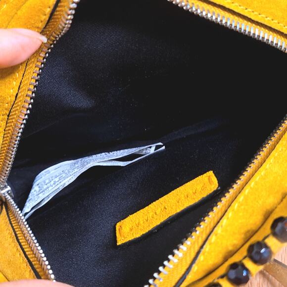 ZARA Gold and Black women's embelished suede crossbody purse - Picture 6 of 8